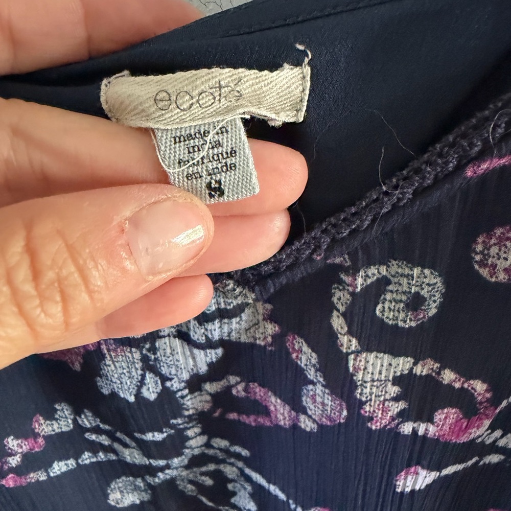 Ecote Navy and Pink Floral Dress - Picture 2 of 3